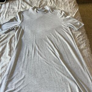 Gray Topshop Shift Mock Neck Short Sleeve Casual Dress | Size: US 6